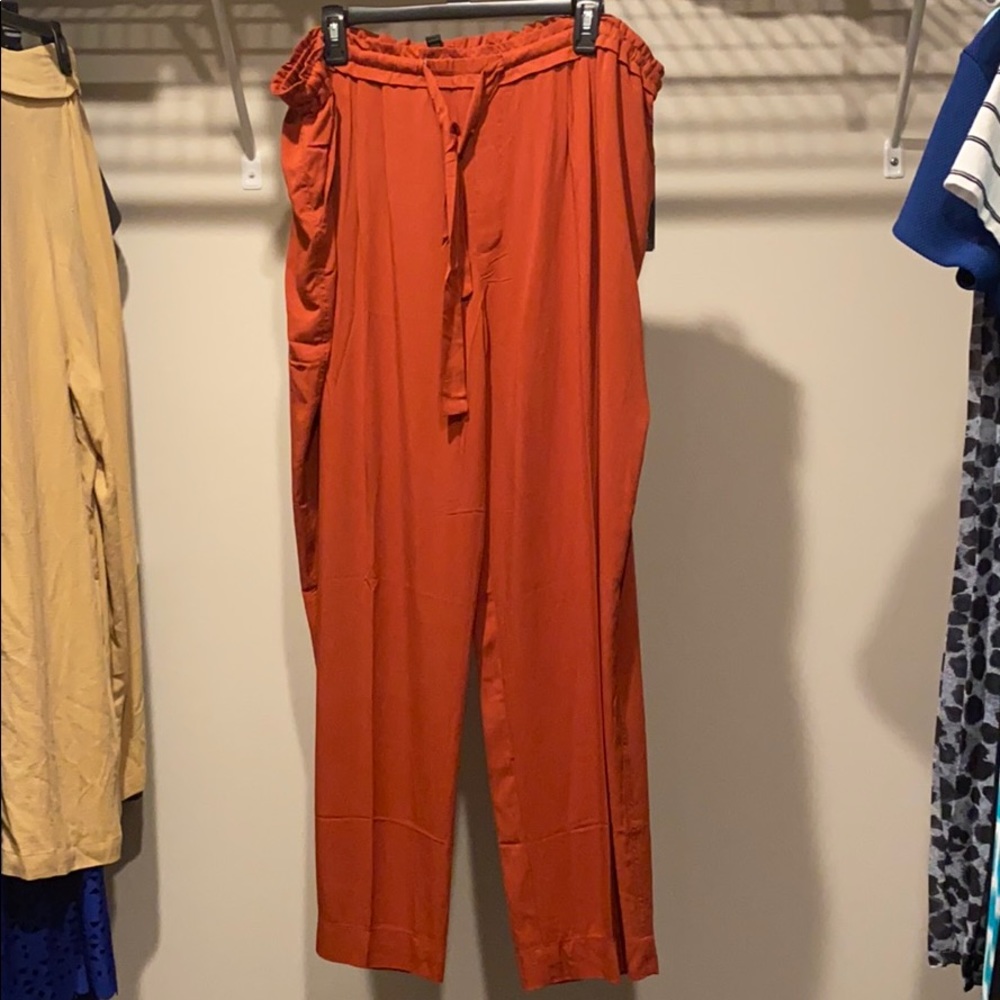 Burnt Orange Wide Leg Dress Pants